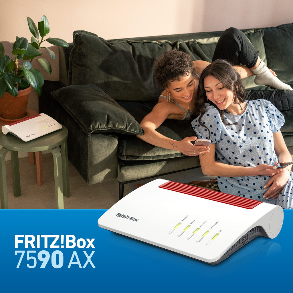 FRITZ! Box 7590 AX – Wi-Fi 6 DSL-Router mit Mesh, DECT-Basis & Supervectoring